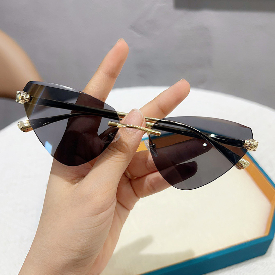 Eyedigo Light Grey X Metal Golden Cat-Eye Stylish sunglasses