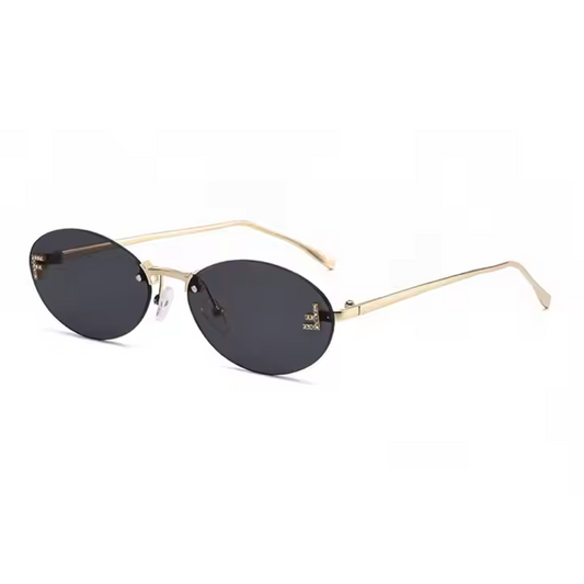 Eyedigo Black X Metal Golden Geometric stylish sunglasses