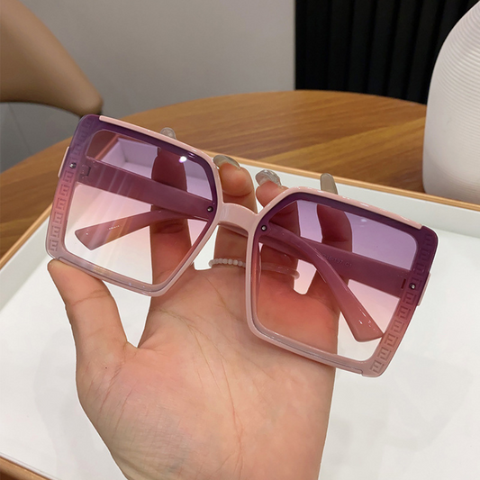 Eyedigo gradient brown X leopard oversize stylish Power Sunglasses  