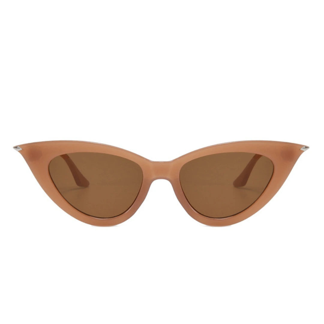 Eyedigo Light Brown X Light Brown cat-eye stylish sunglasses.