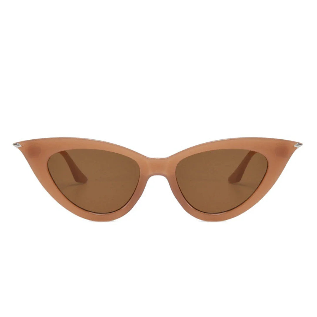 Eyedigo Light Brown X Light Brown cat-eye stylish sunglasses.