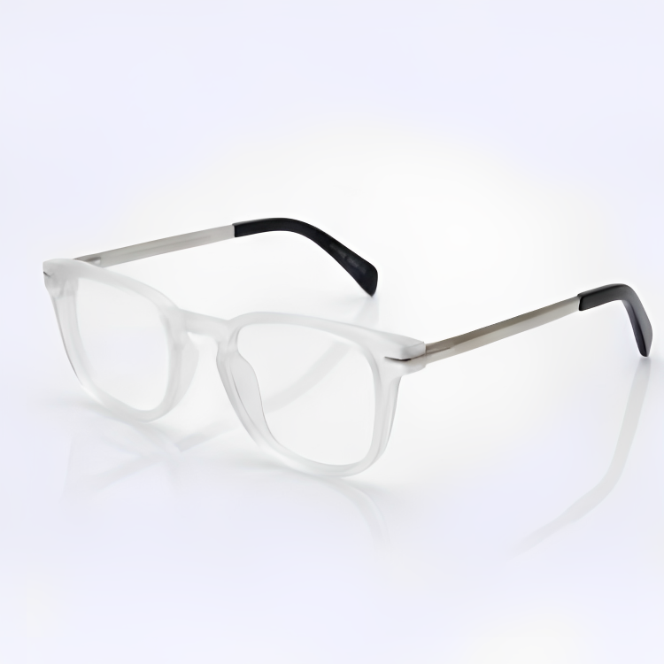 Clear Silver Rectangle BlueBlock Screen Glasses for Unisex E05-0011-5