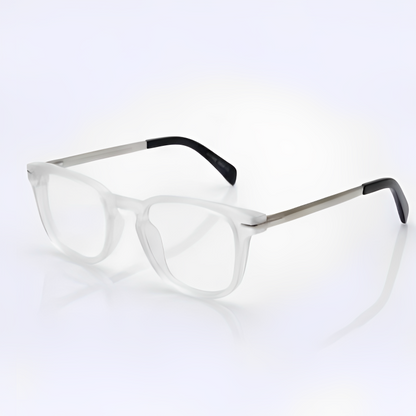 Clear Silver Rectangle BlueBlock Screen Glasses for Unisex E05-0011-5