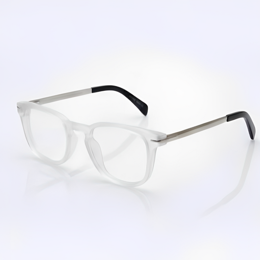Clear Silver Rectangle BlueBlock Screen Glasses for Unisex E05-0011-5