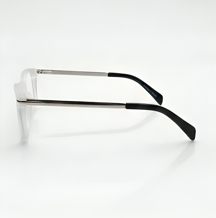 Clear Silver Rectangle BlueBlock Screen Glasses for Unisex E05-0011-5