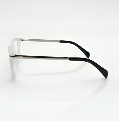 Clear Silver Rectangle BlueBlock Screen Glasses for Unisex E05-0011-5