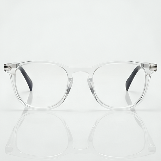 Transparent Silver Rectangle BlueBlock Screen Glasses for Unisex E05-0011-4