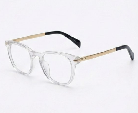 Transparent Gold Rectangle BlueBlock Screen Glasses for Unisex E05-0011-3